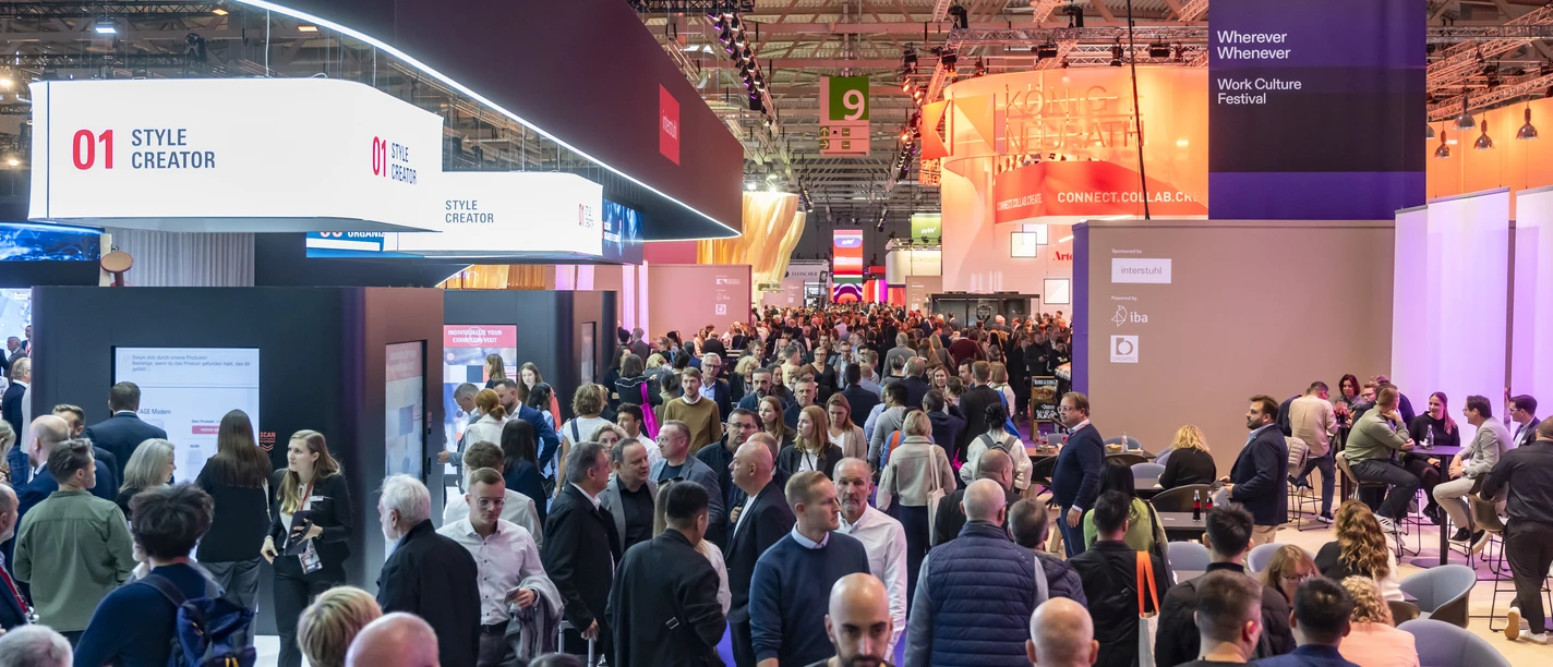 People visit Orgatec at Koelnmesse