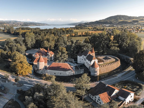 Das Schloss liegt im Naturschutzgebiet des Hallwilersees