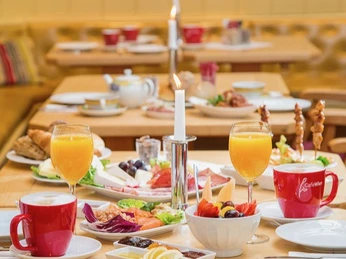 Frühstückstisch im Café Wien