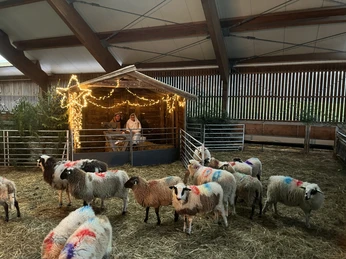 Eine lebendige Krippe und die herzliche Begrüßung erwärmen die Gemüter.jpeg