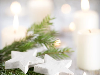 Christmas,Scene,,Candles,With,Christmas,Decor. Christmas,Scene,,Candles,With,Christmas,Decor.