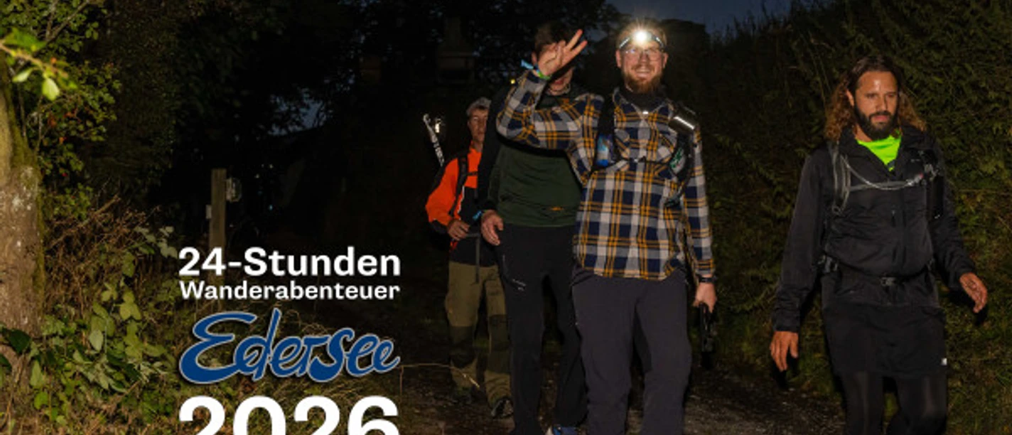 Gemeinsam in der Gruppe ins 24-Stunden Wanderabenteuer Edersee 2026 starten...