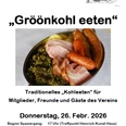 Plakat Grünkohl.jpg Plakat mit Grünkohl, Pinkelwurst, Fleisch und Kartoffeln. Hinweis auf Fest im Februar 2026.