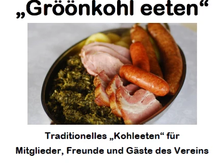 Plakat Grünkohl.jpg Plakat mit Grünkohl, Pinkelwurst, Fleisch und Kartoffeln. Hinweis auf Fest im Februar 2026.