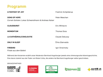 BBE Adventskonzert 2025 Programm