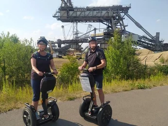 Störmthalersee Tour auf dem Segway vorbei am Bergb