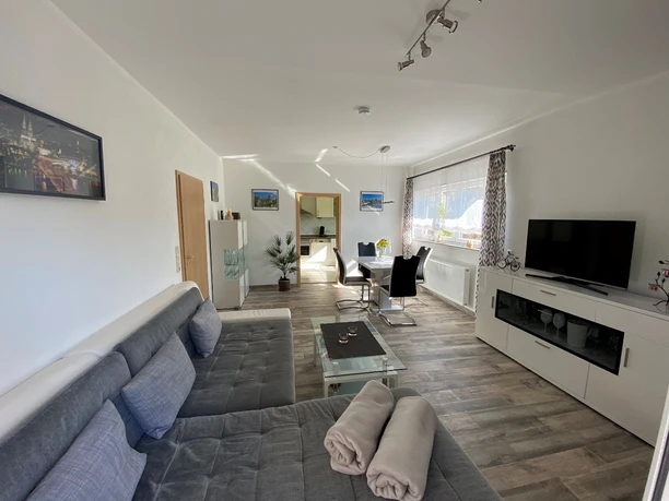 Wohnzimmer "Ferienwohnung "Am Siegsteig"