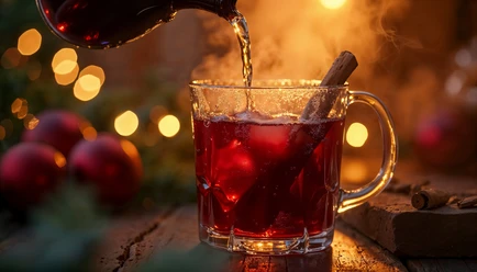 Heiß dampfender Glühwein