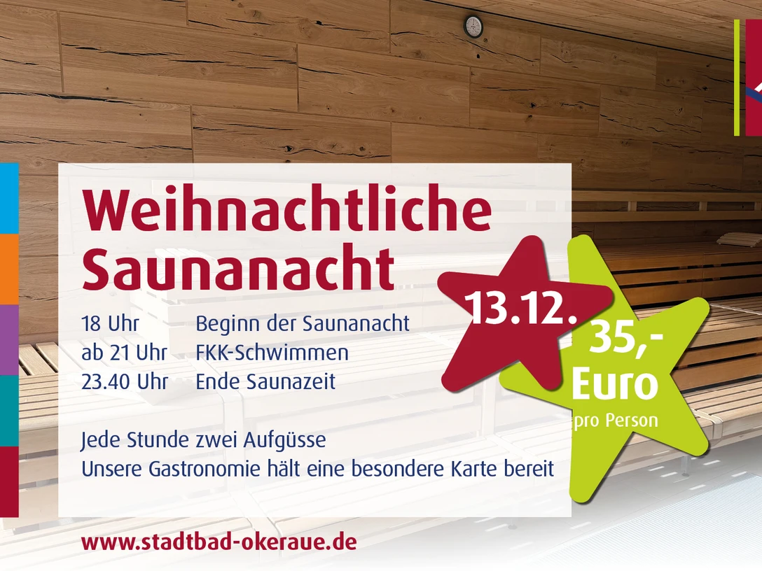 OA_Monitor_Saunanacht-Dez.jpg Werbung für Saunanacht am 13. Dezember. Holzsauna mit Sitzbänken