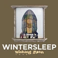Ein bunt beleuchtetes Kunstwerk in einem rustikalen Holzrahmen, darunter steht "WINTERSLEEP".