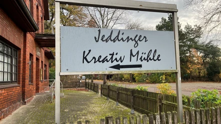 Schild zur Jeddinger Kreativ Mühle Schild zur Jeddinger Kreativ Mühle
