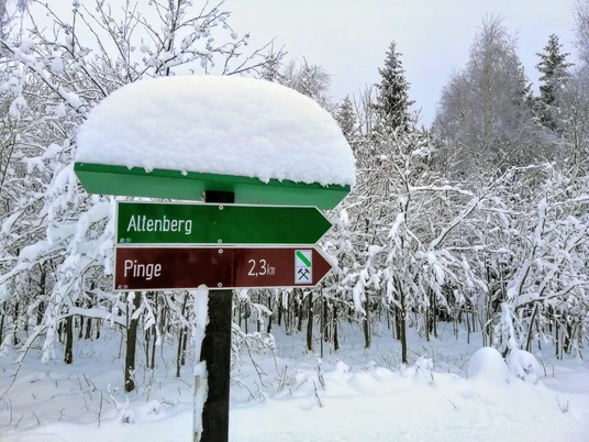 Wegweiser im Winter