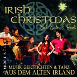 Plakat für "Irish Christmas" mit Musik, Geschichten und Tanz aus Irland. Musiker und Tänzer*innen.