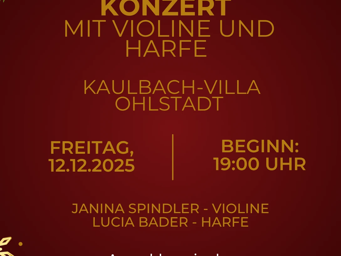 Weihnachtliches Konzert mit Violine und Harfe in der Kaulbach-Villa Ohlstadt.png
