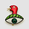 Niki de Saint-Phalle, Brooch Brosche in Form eines stilisierten VogelsBrooch in the shape of a stylized bird