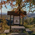 Rastplatz Kaffeebuche auf dem Rothaarsteig im Herbst