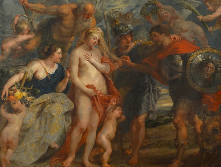 Das Rubens-Gemälde "Siegreicher Held" im Rubenssaal des Siegerlandmuseums