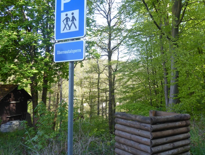 Beschilderung am Wanderparkplatz