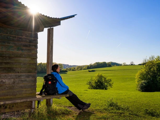 Schutzhütte mit schöner Aussicht