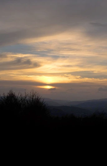 Abendhimmel über Siegen vom Rabenhain aus gesehen