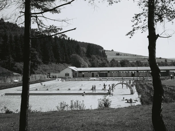 Warmwasserfreibad Buschhütten im Jahr 1964