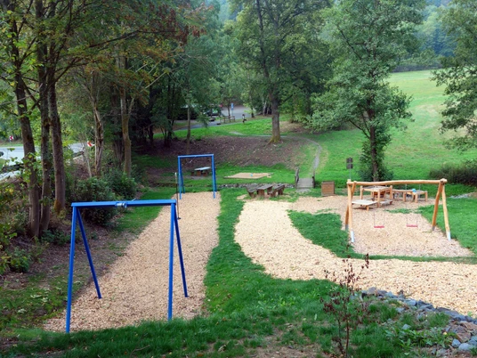 Blick auf den Spielplatz