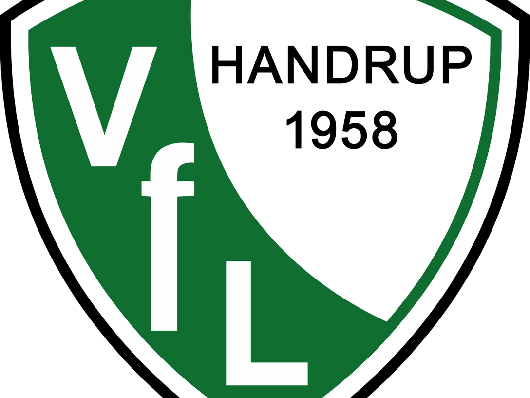 03_VfL_Handrup.png Grün-weißes Vereinswappen des VfL Handrup mit der Jahreszahl 1958 in einem geteilten Schild.