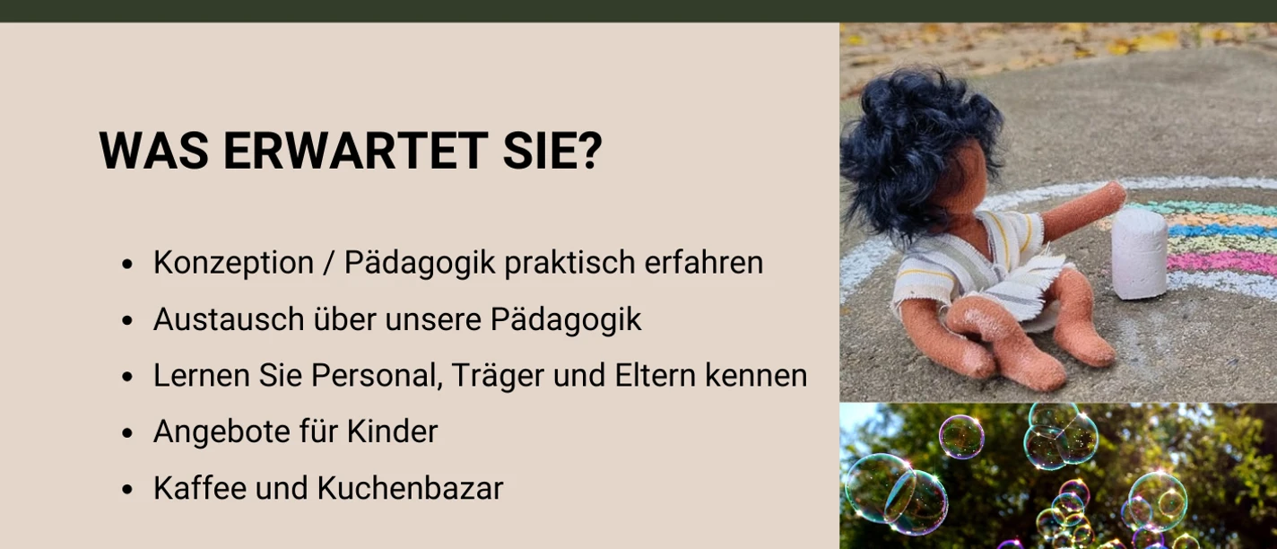 Tag der offenen Tür Plakat A4 mit Fotos und grafische Elementen in gelb und blau Farben.png