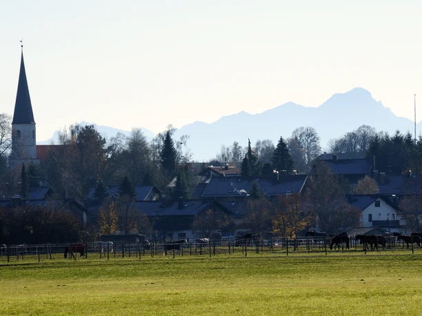 Otterfing Blick auf die Berge