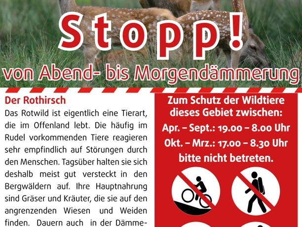 Schild Abend- und Morgendämmerung