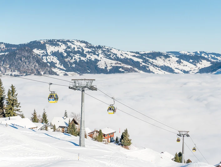 Gondelbahn Emmetten-Stockhütte im Winter