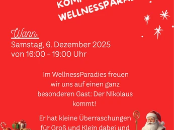 Plakat - Der Nikolaus kommt ins WellnessParadies!