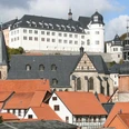 Blick auf die Kirche und das Schloss Stolberg
