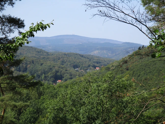 Blick über Wernigerode zum Brocken