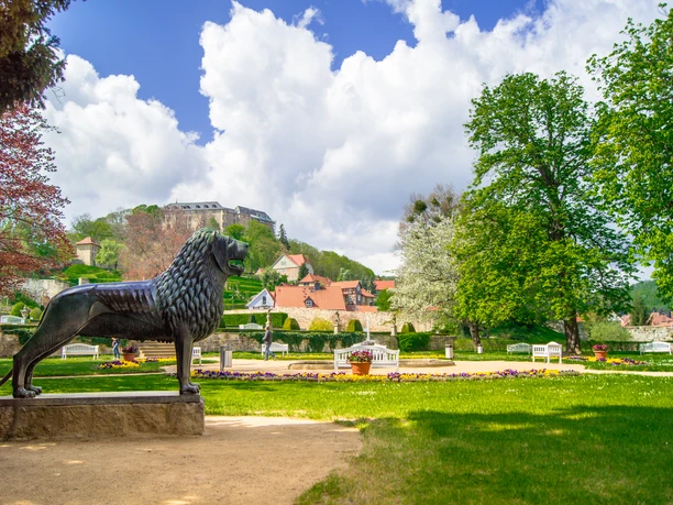 Barockgarten mit dem Braunschweiger Löwen