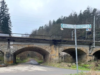 Abzweig der Auffahrt durch den Hirschgrund vom Elberadweg nach Reinhardtsdorf-Schöna