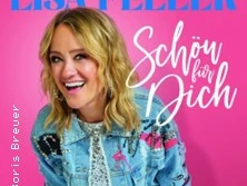 Lisa Feller lacht in Jeansjacke vor pinkem Hintergrund. Text: Schön für dich.