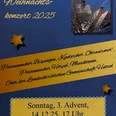 Weihnachtskonzert.jpg Plakat zum Advents- und Weihnachtskonzert 2025 mit winterlicher Kirche und weihnachtlichen Sternen.