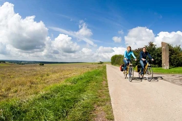 Saarland Radweg-Steine an der Grenze