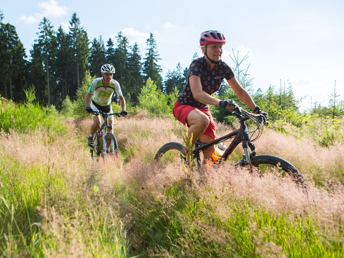 Radfahrer durch Hilchenbacher Wälder