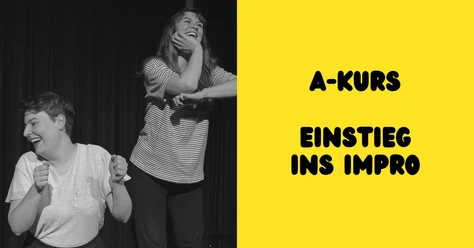 zwei lachende Frauen. Eine guckt runter, eine hoch