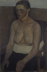 Paula Modersohn-Becker, Halbakt einer sitzenden Bäuerin, um 1900, Bundesrepublik Deutschland, Land Niedersachsen, Landkreis Osterholz Dauerleihgabe an die Große Kunstschau Worpswede, Kulturstiftung Landkreis Osterholz, Foto: © Worpsweder Museumsverbund