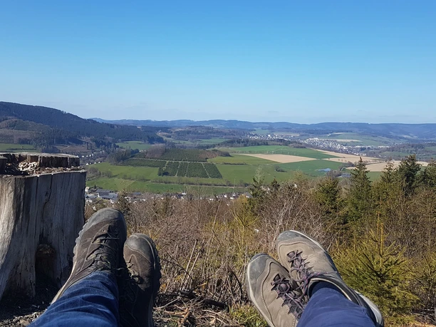 Aussichtspunkt Siebentanne mit Rothaarsteig-Liege.