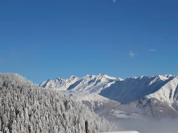 Tiefer Winter Aussicht vom Balkon