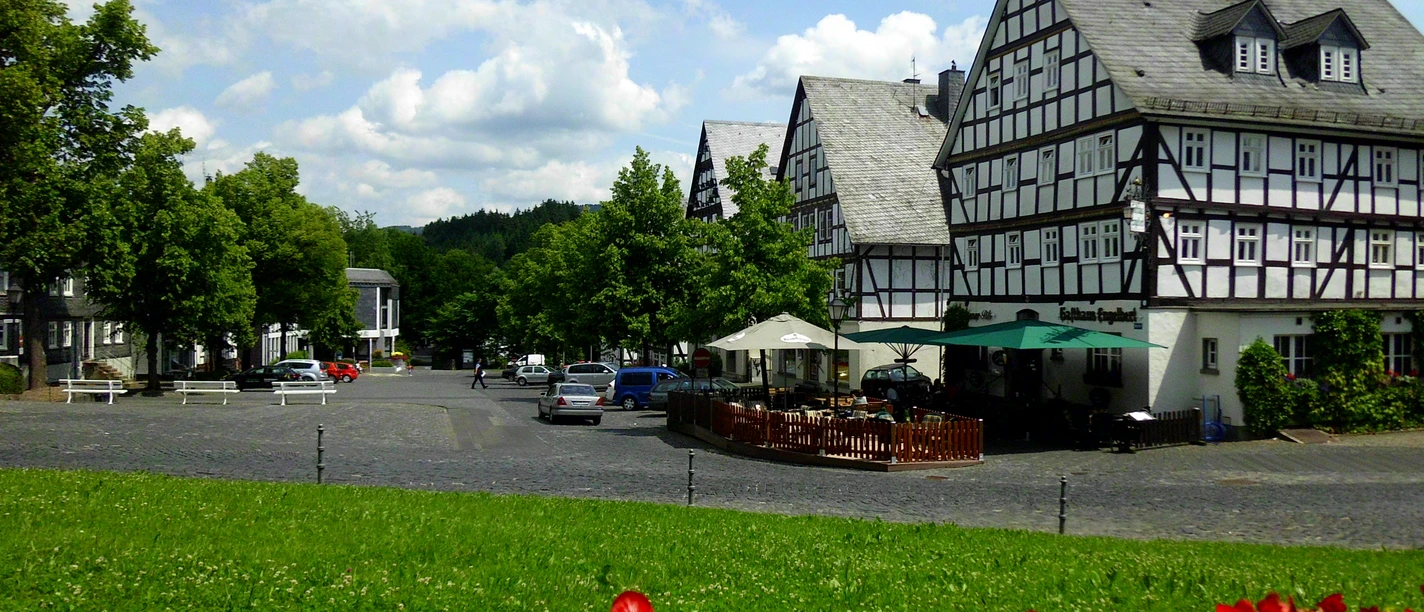 Hilchenbacher Marktplatz von oben betrachtet