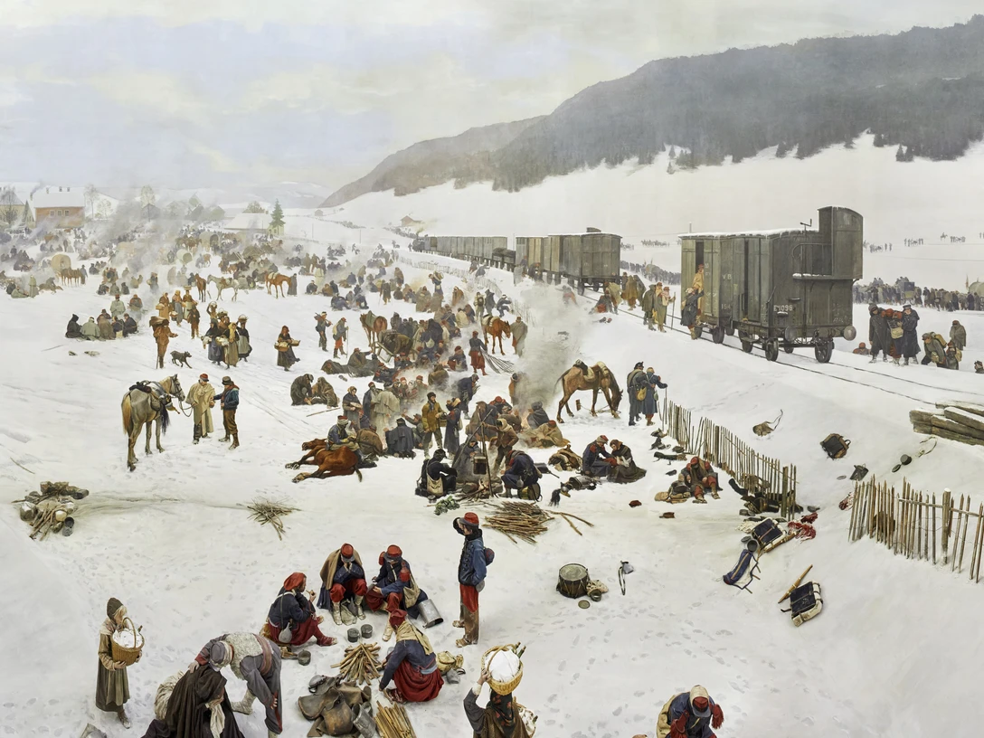 Bourbaki Panorama Zivilbevölkerung Pop up BIG