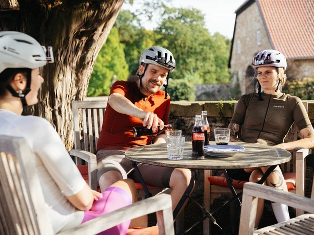 Pause im Café Rentei am Schloss Hünnefeld in Bad Essen