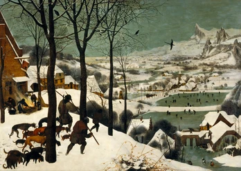 (c) Pieter Breughel der Ältere Die Jäger im Schnee 1565 Öl auf Leinwand 117 cm 162 cm. Kunsthistorisches Museum Wien.jpg