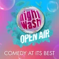 Night Wash Open Air am Biedermeierstrand - Veranstaltungen in der Region Leipzig Buntes Logo mit dem Schriftzug "Night Wash Open Air - Comedy at its best"