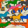 Buntes Tourposter mit farbigen Pferdesilhouetten und dem Schriftzug Meltt 2026